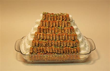 باقلوا، لوز نارگيل - ظرف پیرکس